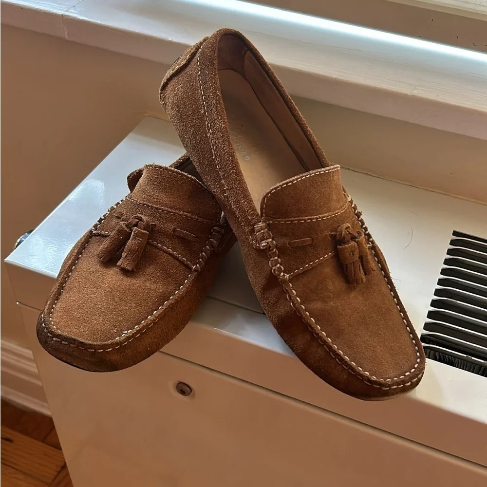 Brown Suede Tassel Loafers